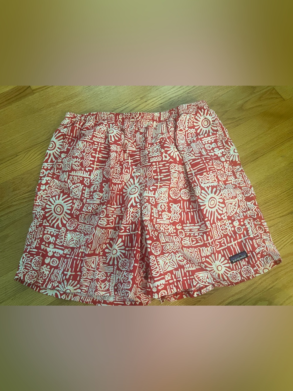 vintage 1999 Patagonia Baggies swim trunks Shorts tribal geometric pattern